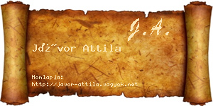 Jávor Attila névjegykártya